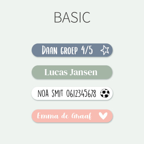 Mini Basic Naamstickers