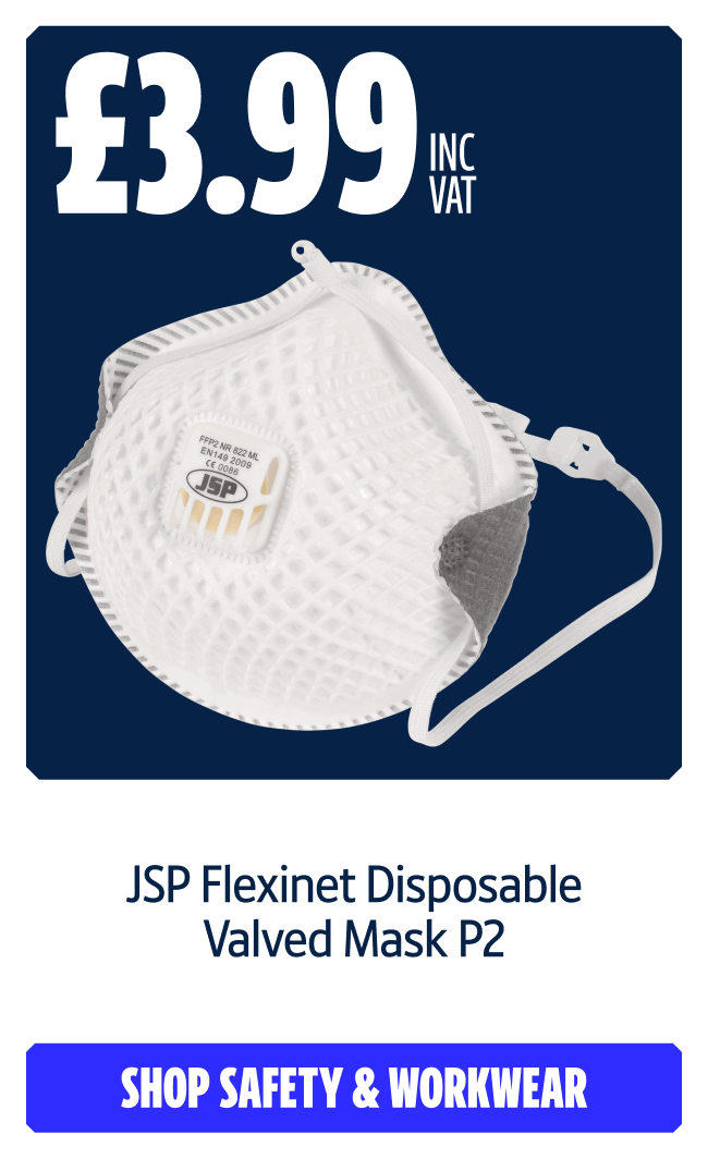 £3.99 INC VAT JSP Flexinet Disposable Valved Mask P2