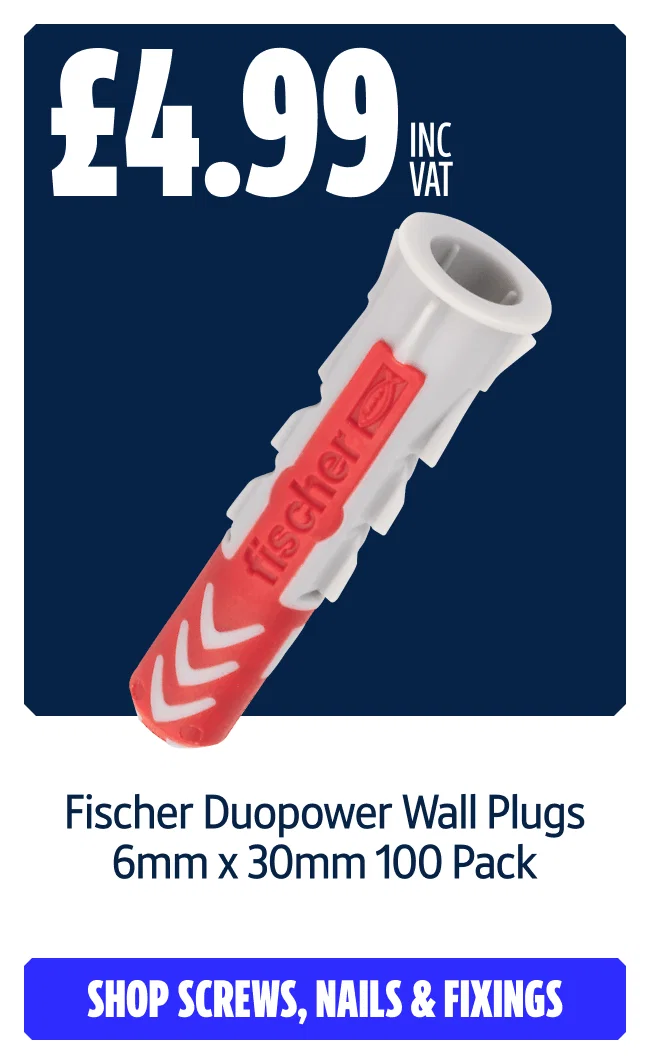 £4.99 INC VAT Fischer Duopower Wall Plugs 6mm x 30mm 100 Pack