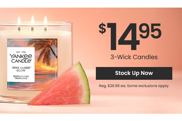 $14.95 3-Wick Candles