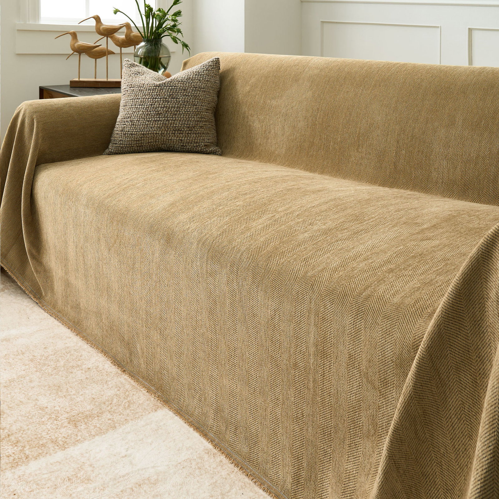  Durable Pet Friendly Herringbone Sofa/Couch Cover