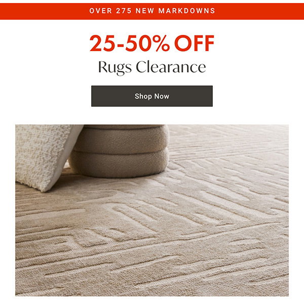 (Over 275 New Markdowns) 25 - 50% Rugs Clearance - Shop Now
