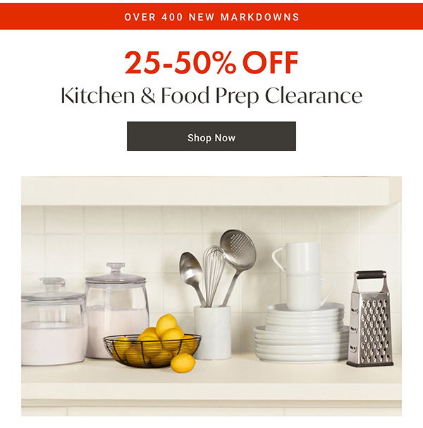 (Over 1000 New Markdowns) 25 - 50% OFF Kitchen & Food Prep Clearance - Shop Now