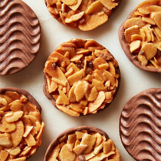 Raspberry & Rose Milk Chocolate Florentines