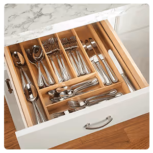 Bamboo Expandable Cutlery Drawer Organizer