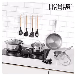 16-Piece Stainless Steel Cookware Set by Home Marketplace