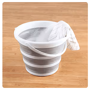 Collapsible Round Buckets with Handles by LivingSURE™, Set of 2