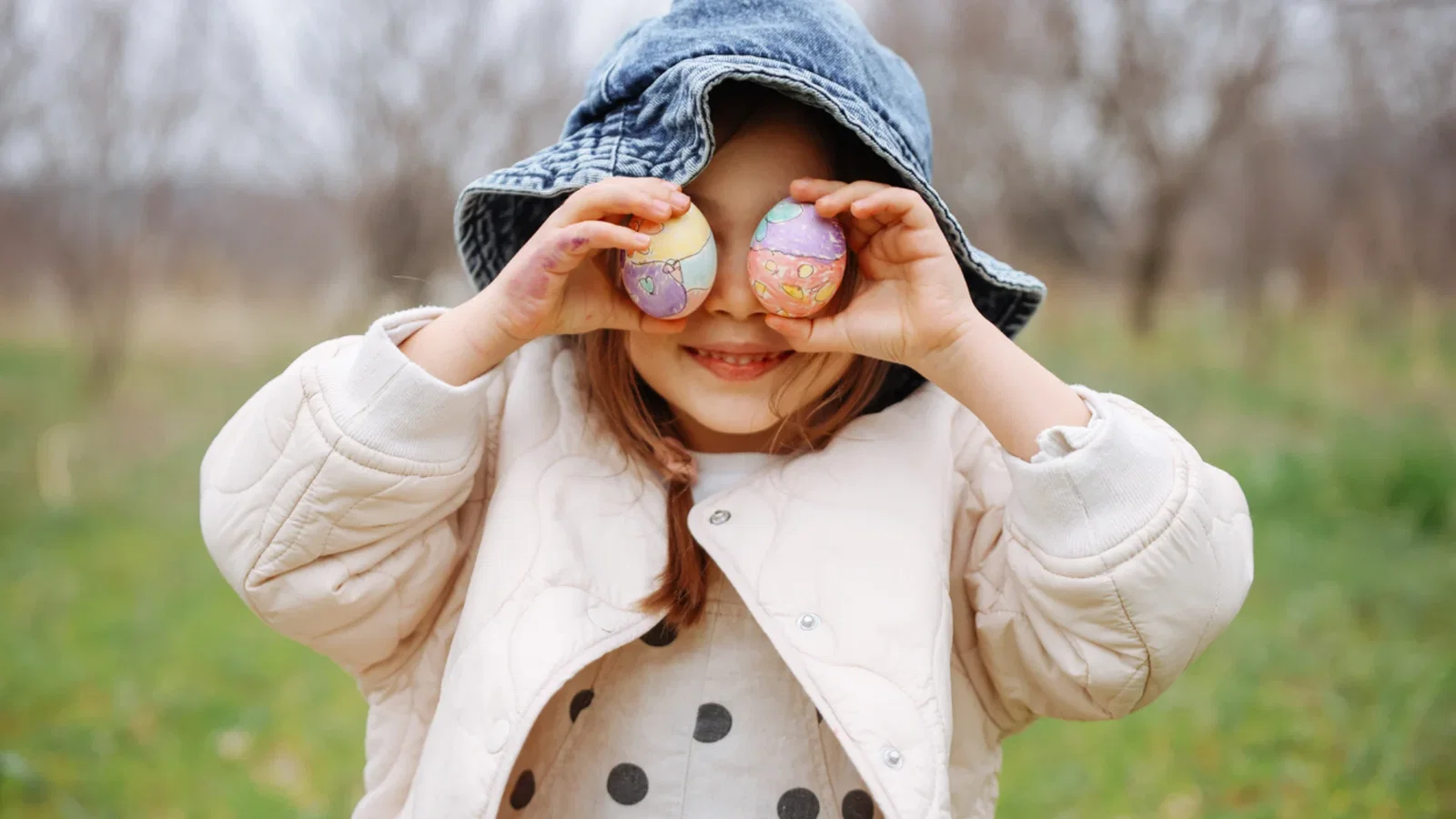 girl on easter egg hunt