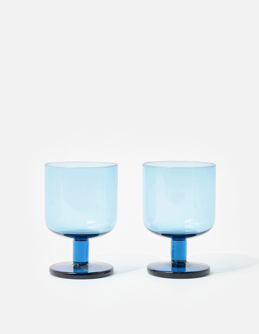 Mari Blue Wine Glasses Set of Two