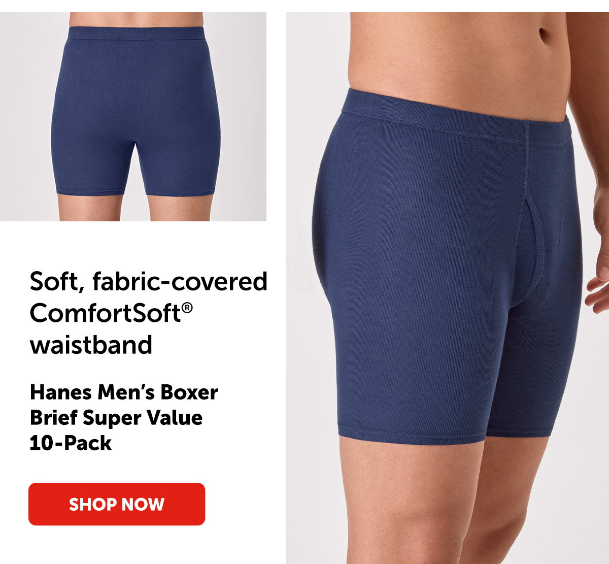 Hanes Men’s Boxer Brief Super Value 10-Pack