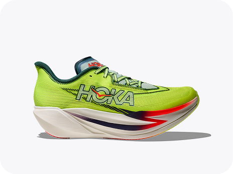 A side profile image of the Cielo X1 3.0 running shoe in Neon Yuzu / Thyme.