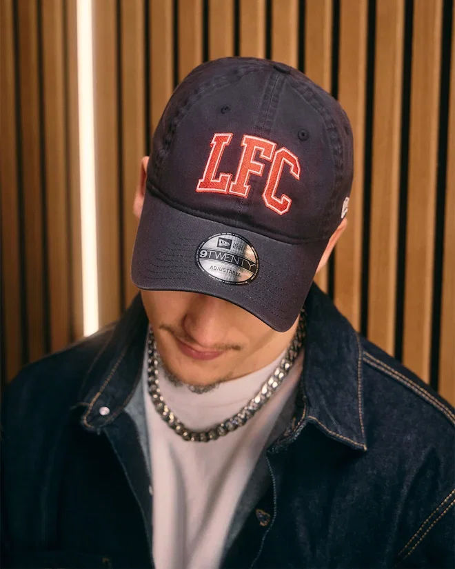 LFC New Era Juniors 9TWENTY Cap Wordmark Navy