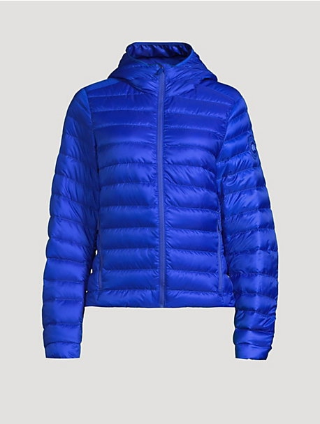 Aethera Tonal Label Hooded Down Jacket
