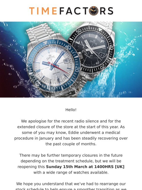 Precista: Time Factors Extended Store Opening - Sunday 18th Precista: Time Factors Extended Store Opening - Sunday 18th