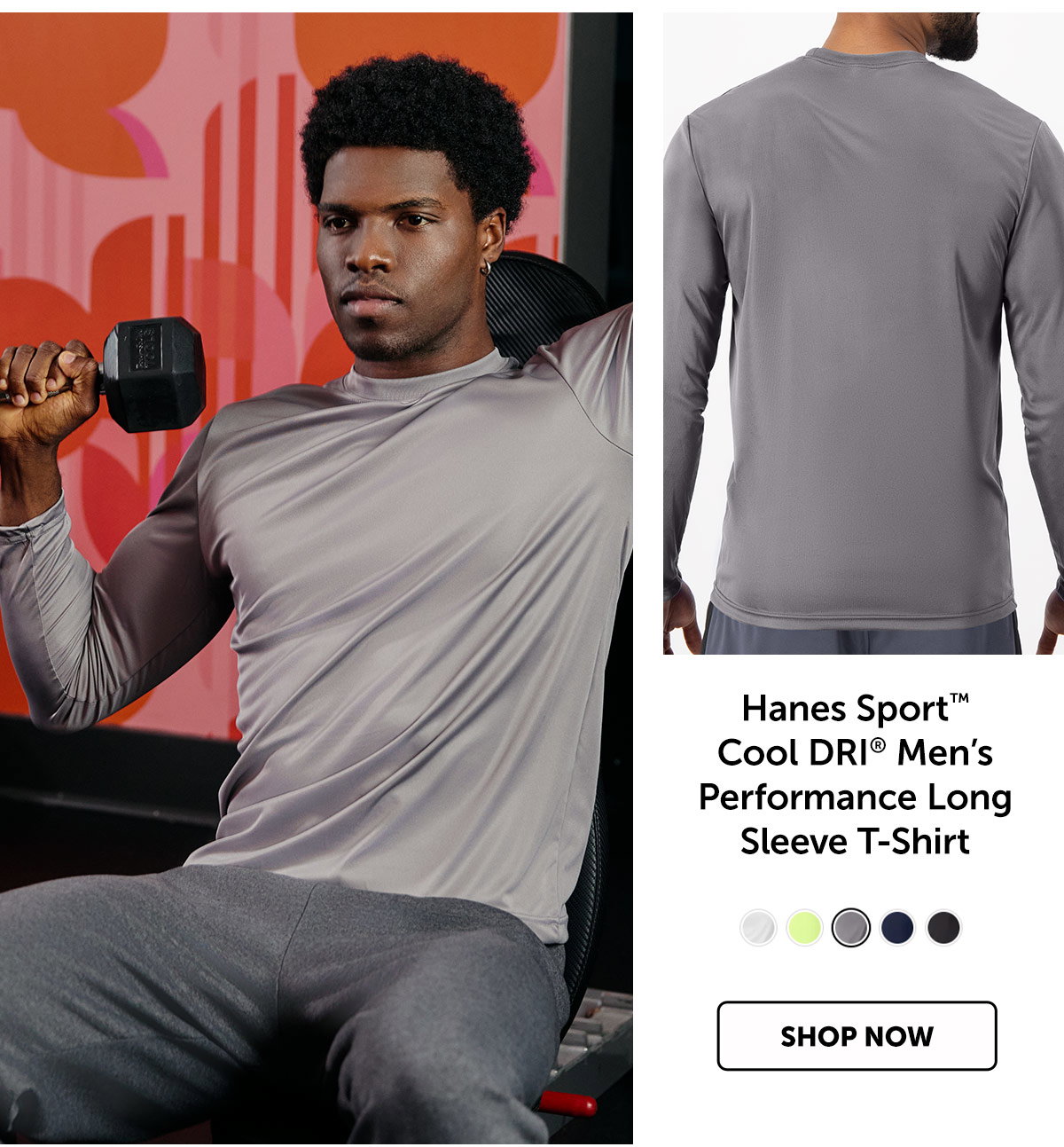 Hanes Sport Cool DRI Men’s Performance Long Sleeve T-Shirt