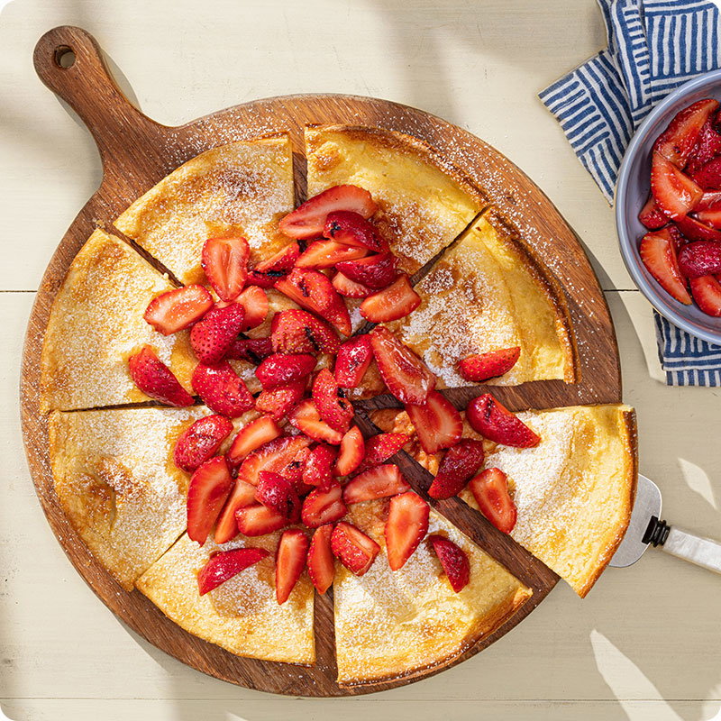 Charred Strawberry Dutch Baby
