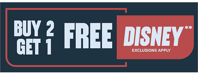 Buy 2 Get 1 Free Disney! Exclusions Apply
