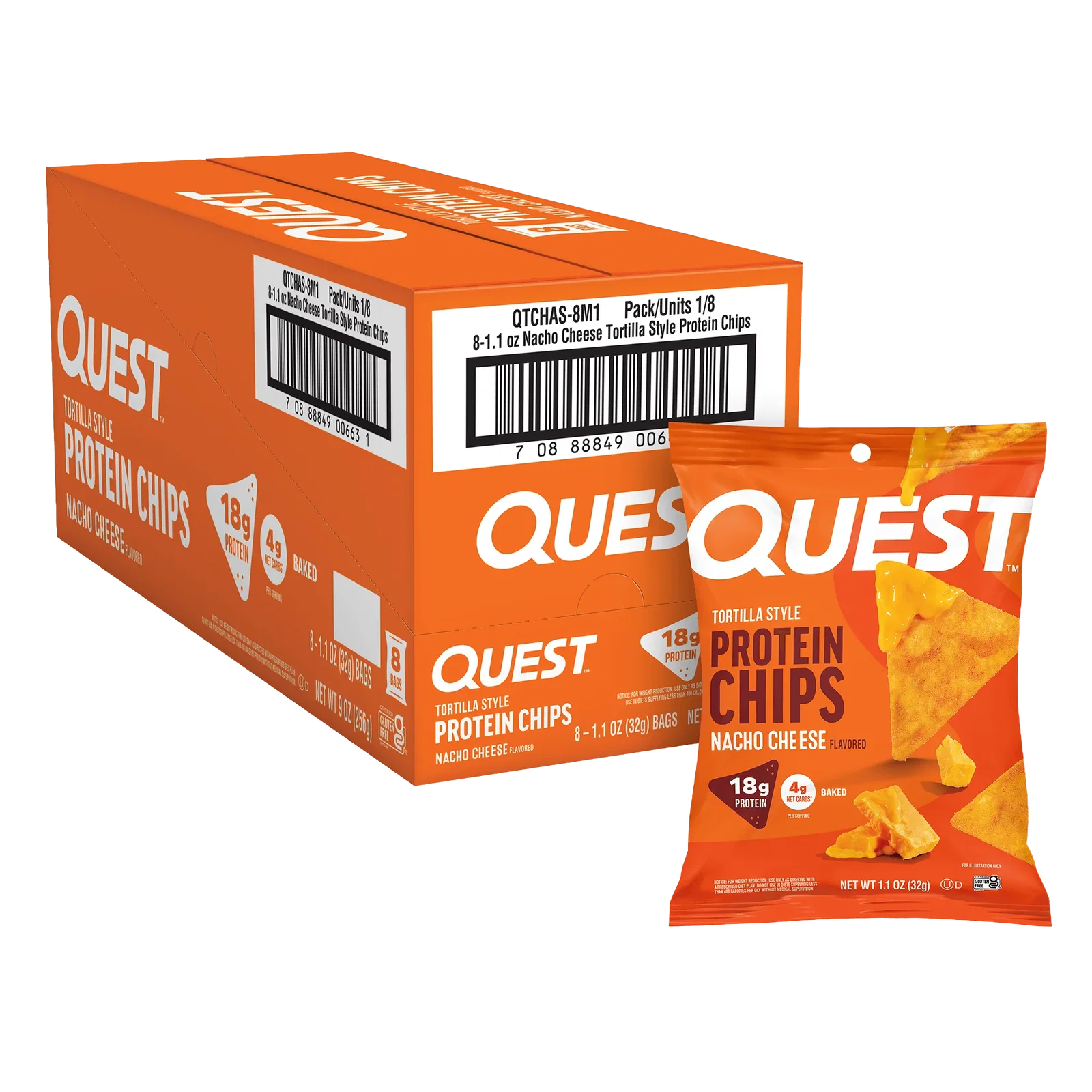 Image of Nacho Cheese Tortilla Style Protein Chips