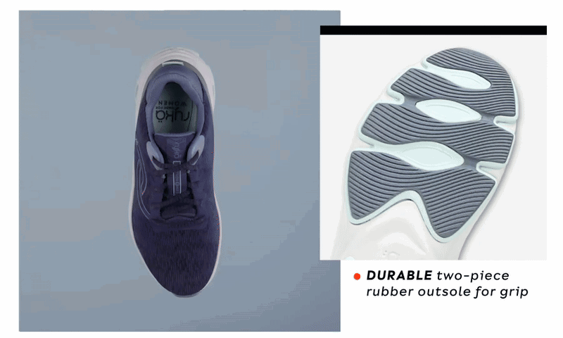 Durable Two-Piece Rubber Outsole For Grip