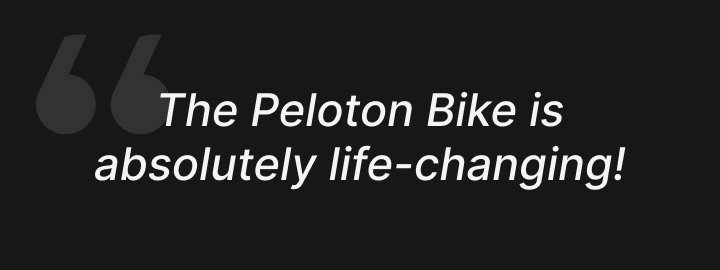 The Peloton Bike is absolutely life-changing!