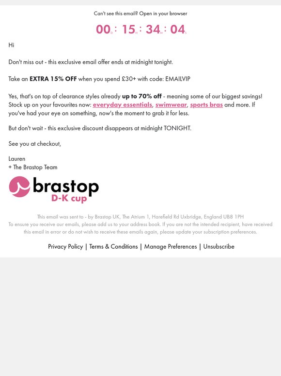 Brastop: Your VIP exclusive 15% off ends midnight | Milled