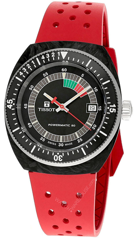 TISSOT Sideral S Powermatic 80 41MM Red Rubber Men’s Watch