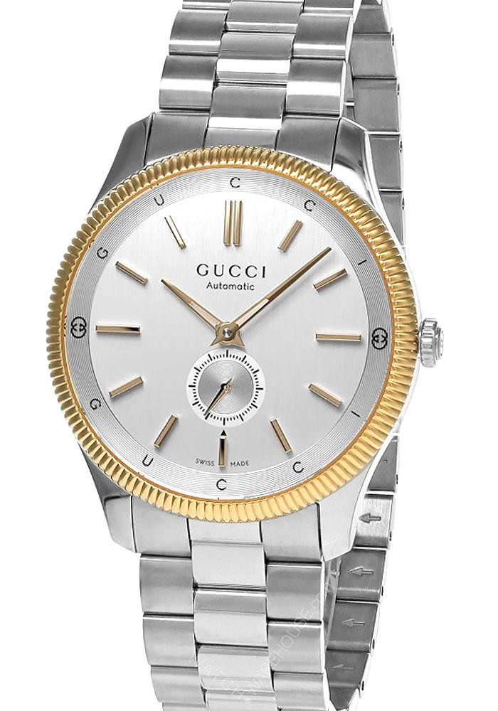 GUCCI G-Timeless AUTO 40MM SS Silver Dial Two-Tone Men’s Watch