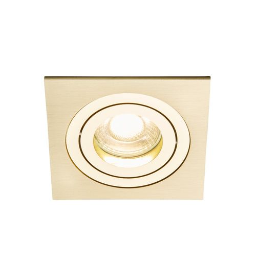 Evra Square Adjustable Recessed Downlighter - Brass