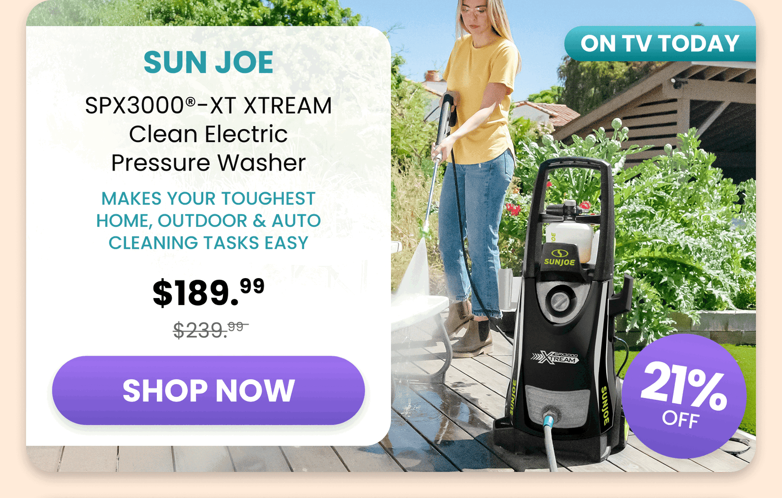 Sun Joe: SPX3000®-XT XTREAM Clean Electric Pressure Washer/Makes your toughest home, outdoor and auto cleaning tasks easy