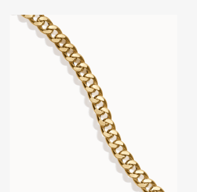 Yellow Gold Curb Chain Necklace.