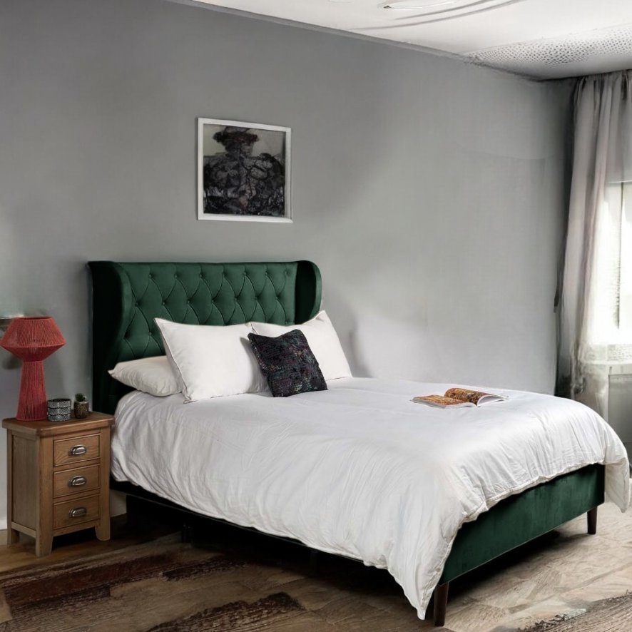 Lucille King Size Bed - Green