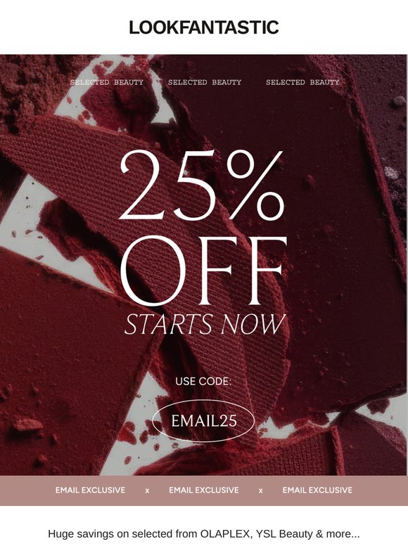 Email Exclusive: 25% Off Flash Sale