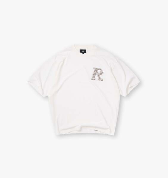 Western Initial T-Shirt - Flat White