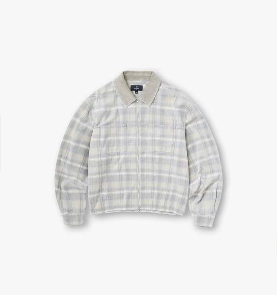 Cord Zip Flannel Shirt - Mineral
