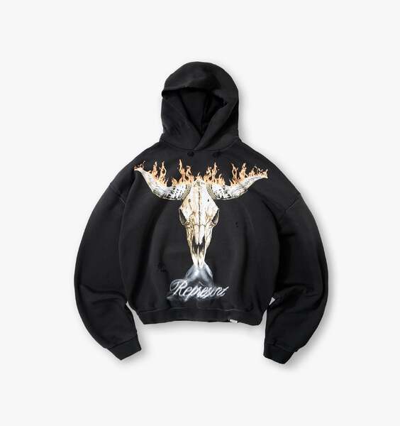 British Cowboys Hoodie - Stained Black