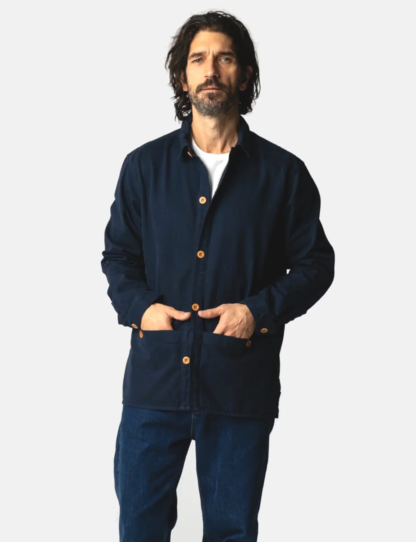 Image of Finisterre Tonkin Work Shirt Navy