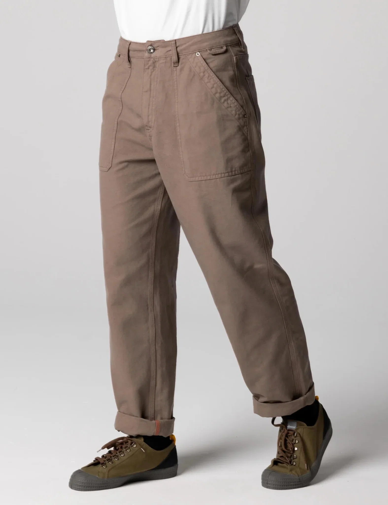 Image of Finisterre Basset Utility Trousers Woodsmoke Brown