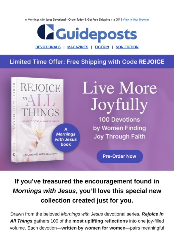 Shopguidepost Org Guideposts: NEW! Rejoice in All Things with Jesus | Milled