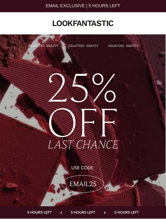 5 Hours Left: 25% Off