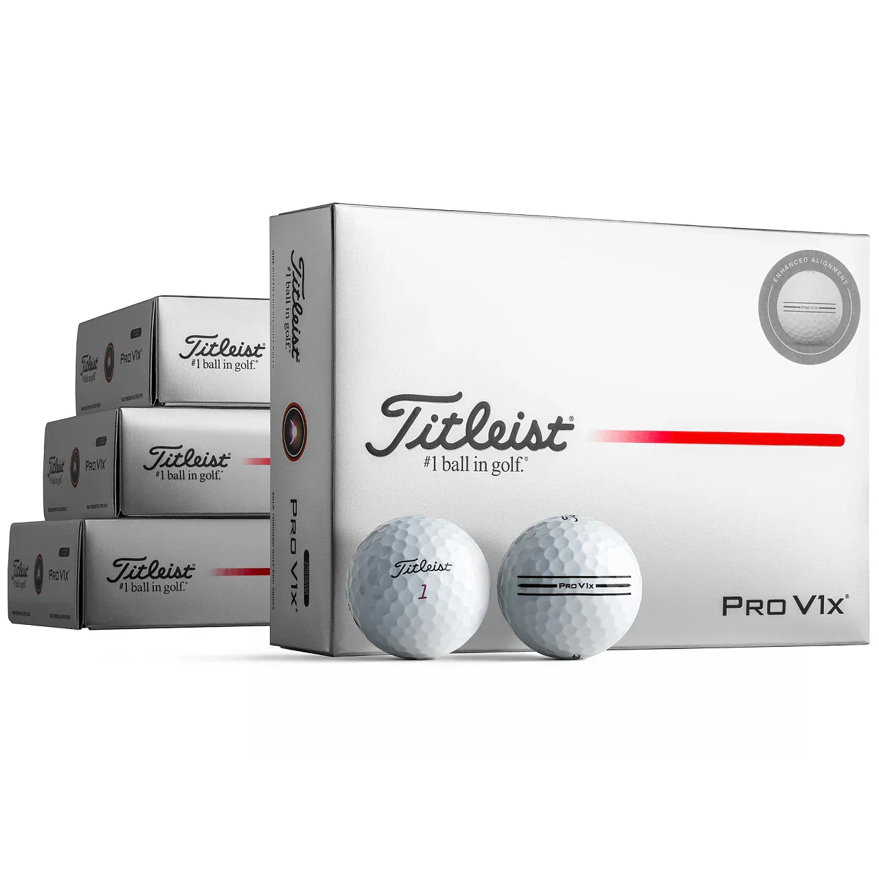Image of Titleist Loyalty Rewarded Pro V1x Enhanced Alignment Golf Balls (4 Dozen)