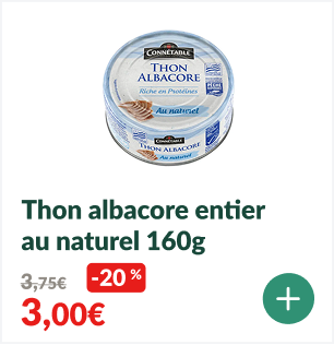 -20% sur le Thon albacore entier au naturel 160g