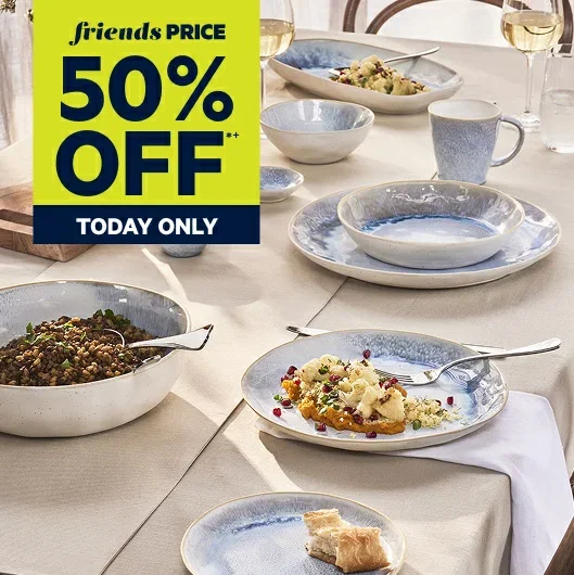 50% Off Full Price Dinner Sets 