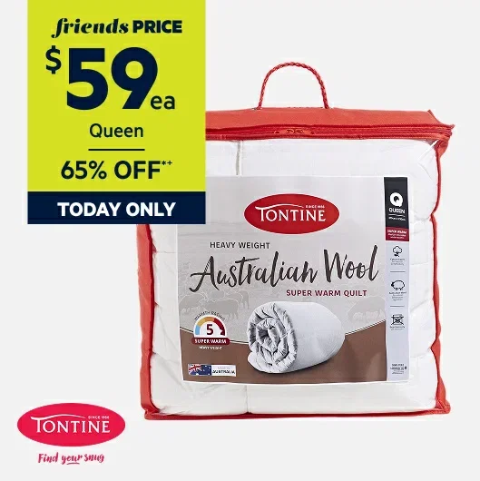 Tontine 500GSM Heavy Weight Australian Wool Super Warm Quilt 