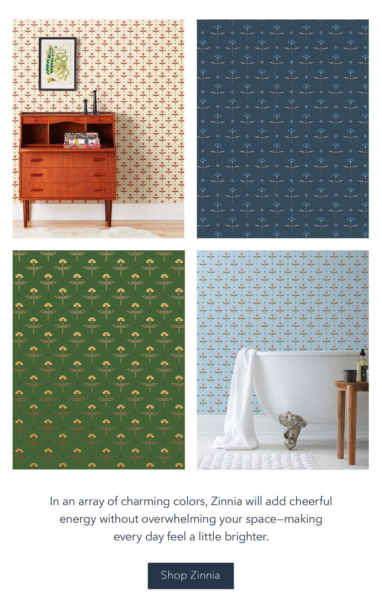Zinnia Wallpaper | Emily Isabella + Hygge & West