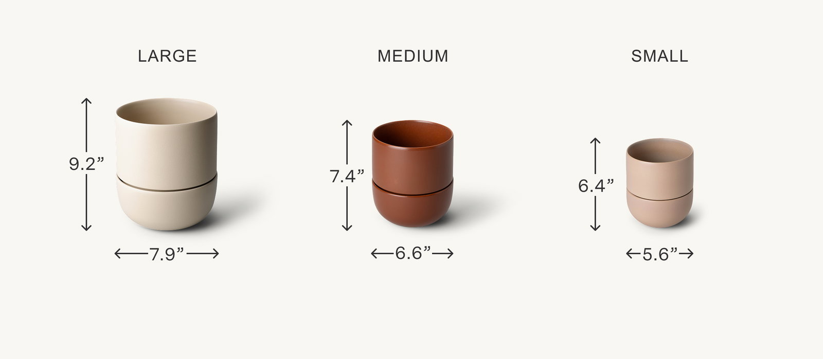 Large. Medium. Small.