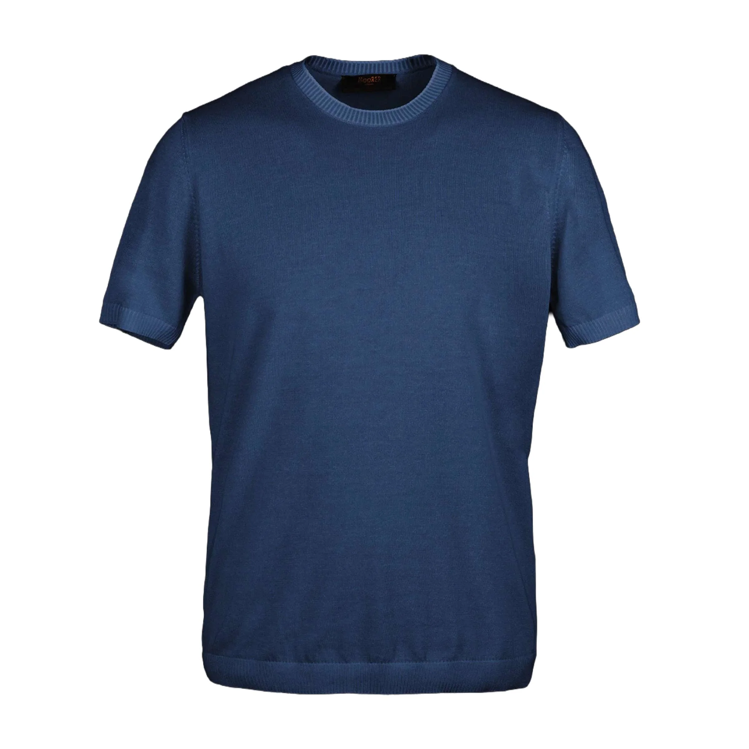 Image of Moorer - Navy Blue 'Jude' Cotton Knitted Tshirt