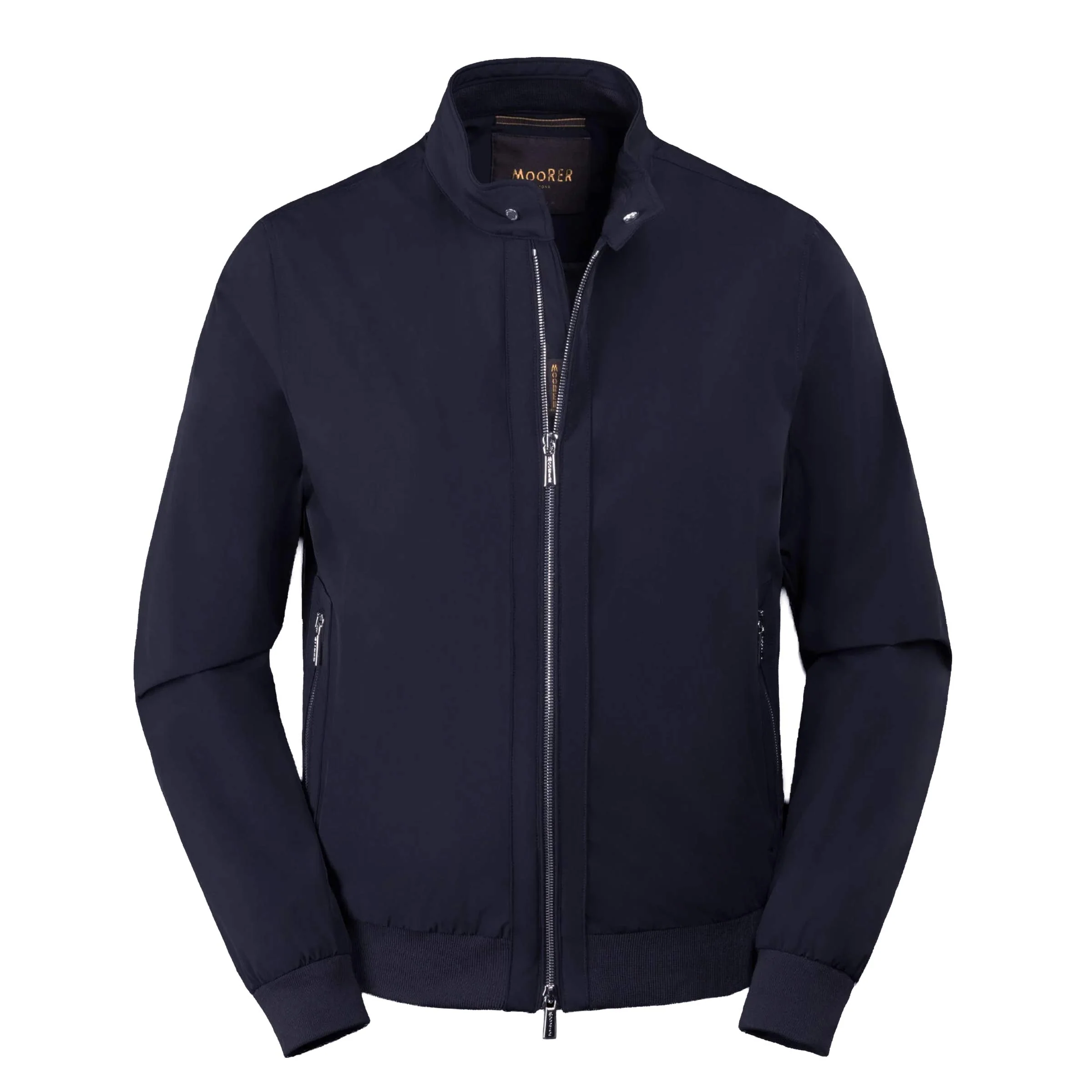 Image of Moorer - Indigo Blue 'Alberti' Waterproof Bomber Jacket