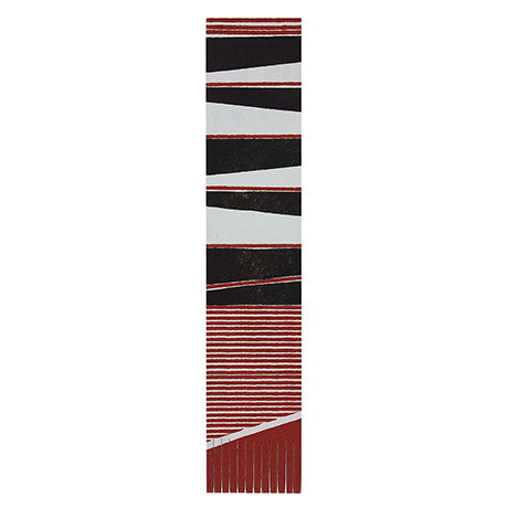 Leather bookmark with geometric patterns inspired by traditional Hawaiian kapa cloth. - Shop Now.
