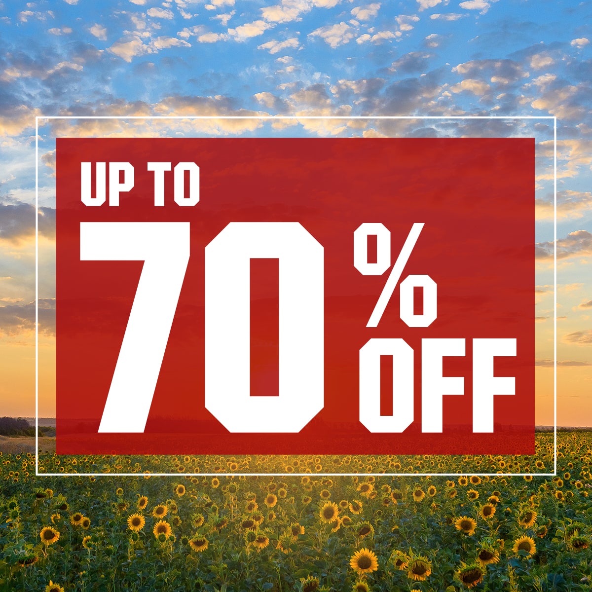  Up to 70% off.