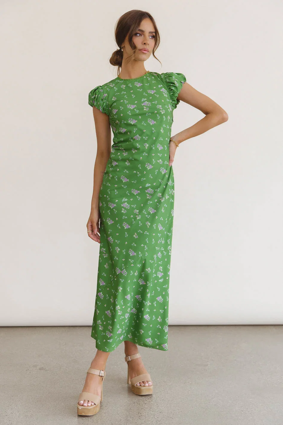 Image of PREORDER- Ellianna Floral Maxi Dress in Green